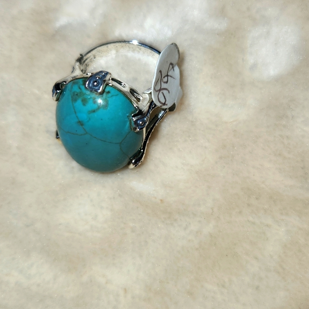 Silver Turquoise In Tiffany Blue Ring‎